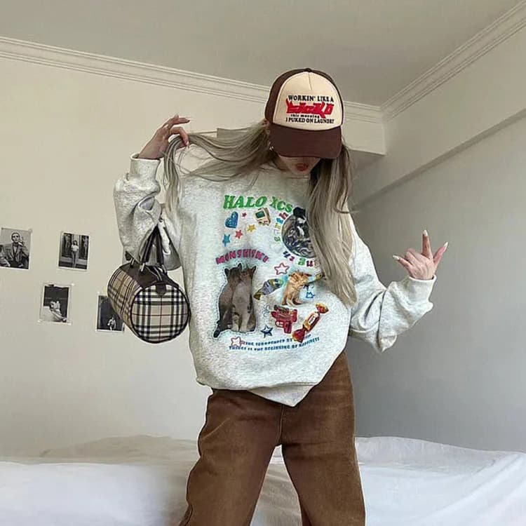 Cat Planet Graphic Sweatshirt — view 2 Cat Planet Graphic Sweatshirt — view 2