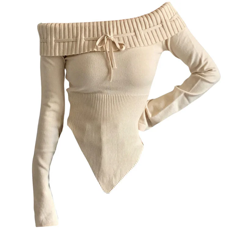 Y2K Off-Shoulder Knit Top — view 1 Y2K Off-Shoulder Knit Top — view 1