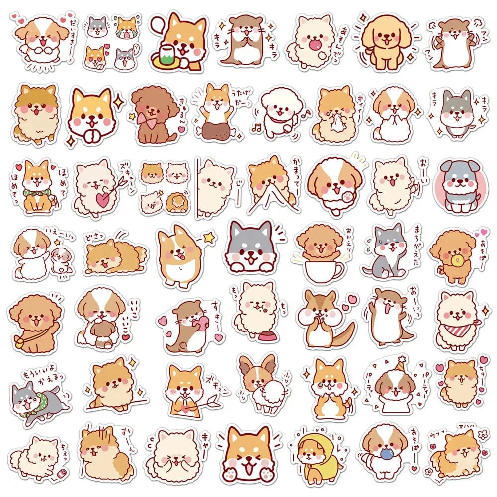 Kawaii Puppy Sticker Pack — view 2 Kawaii Puppy Sticker Pack — view 2