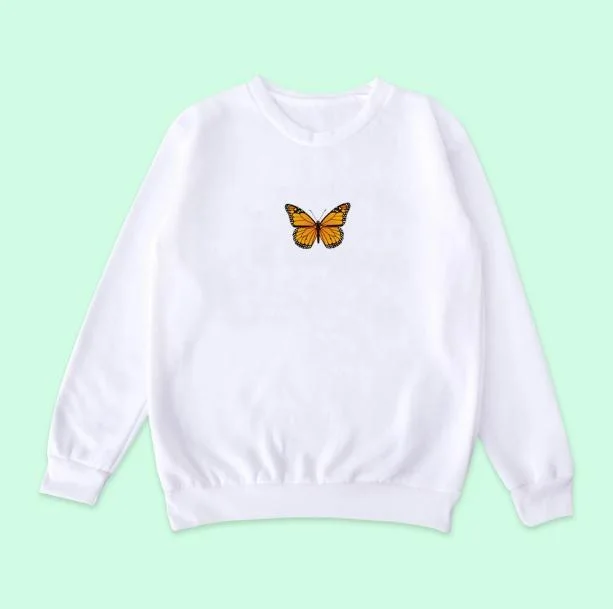 Butterfly White Sweatshirt — view 2 Butterfly White Sweatshirt — view 2