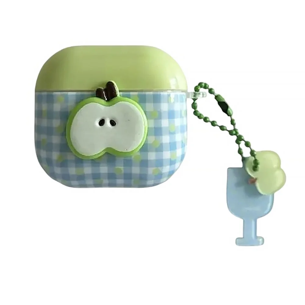 Green Apple Checkered AirPods Case — view 1 Green Apple Checkered AirPods Case — view 1