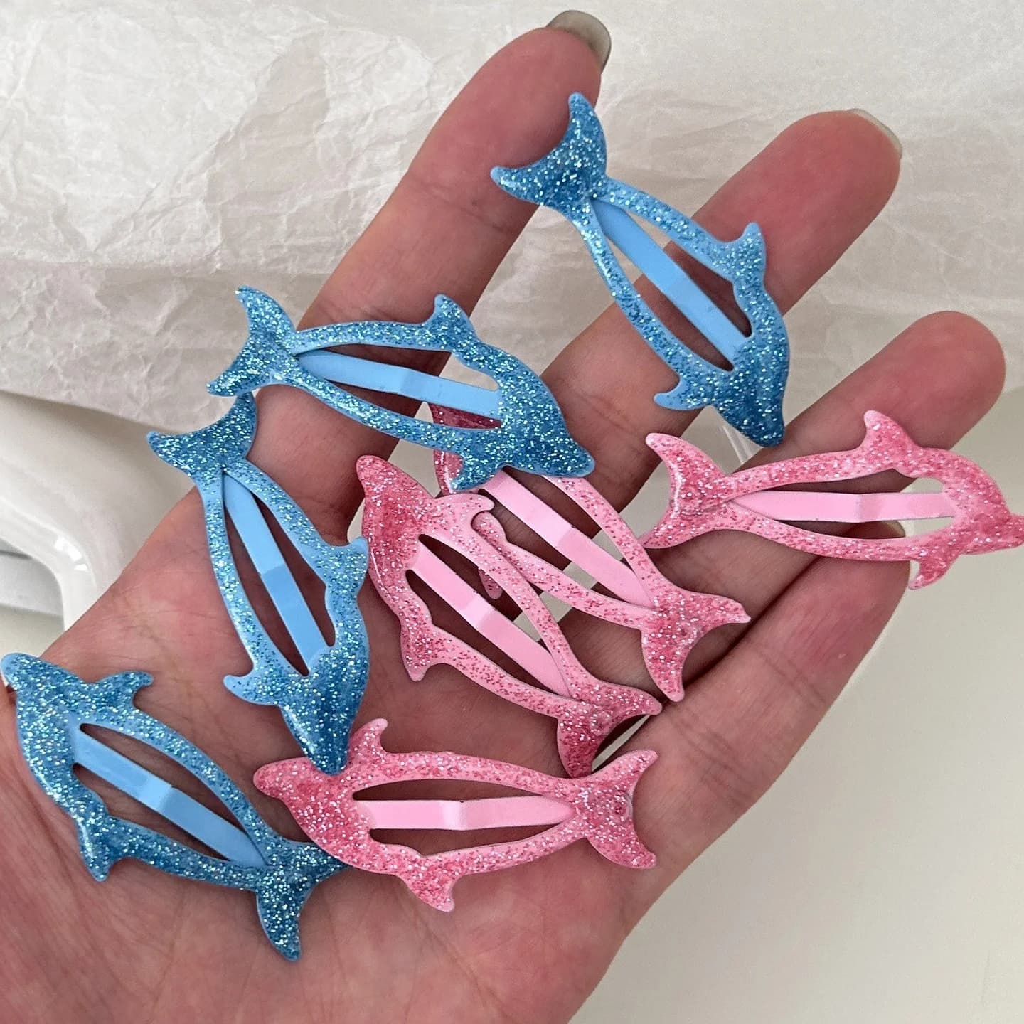 Sparkly Dolphin Y2K Hair Clips — view 2 Sparkly Dolphin Y2K Hair Clips — view 2