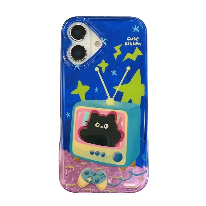 Cartoon Cat TV iPhone Case — view 1 Cartoon Cat TV iPhone Case — view 1