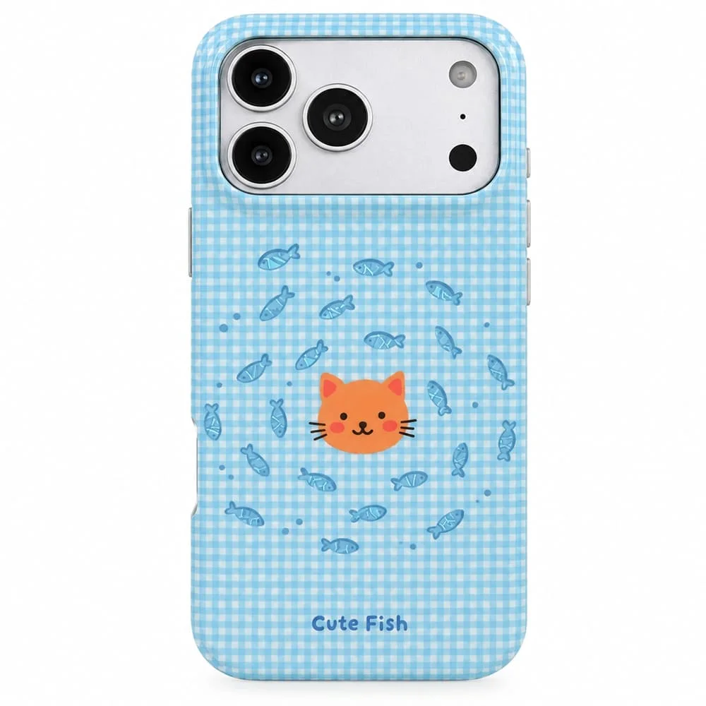 Cute Kitty Gingham iPhone Case — view 1 Cute Kitty Gingham iPhone Case — view 1