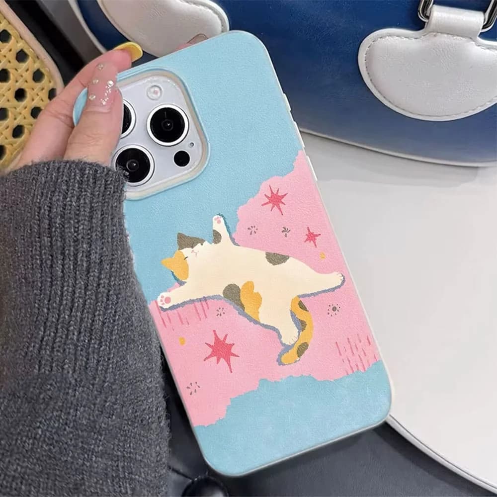 Sleeping Cat Aesthetic iPhone Case — view 2 Sleeping Cat Aesthetic iPhone Case — view 2