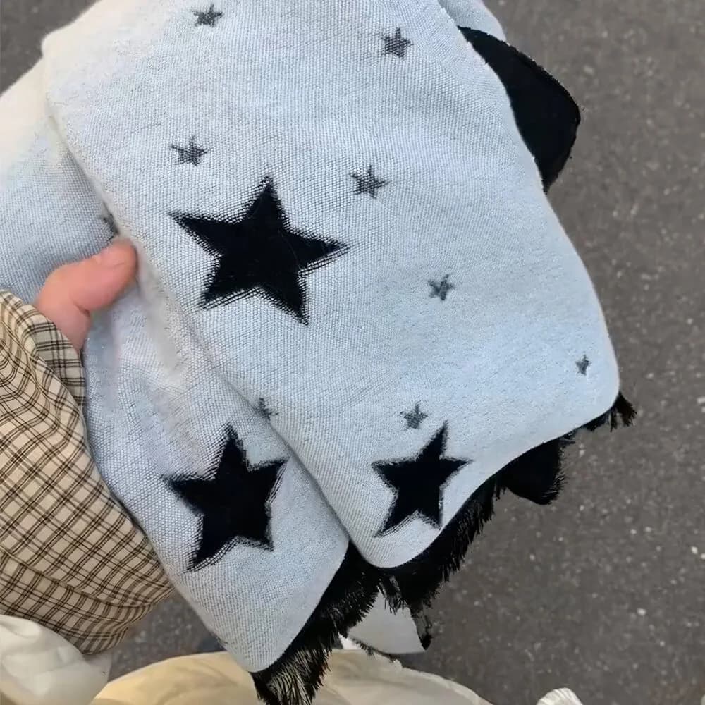 Black & White Star Scarf — view 2 Black & White Star Scarf — view 2