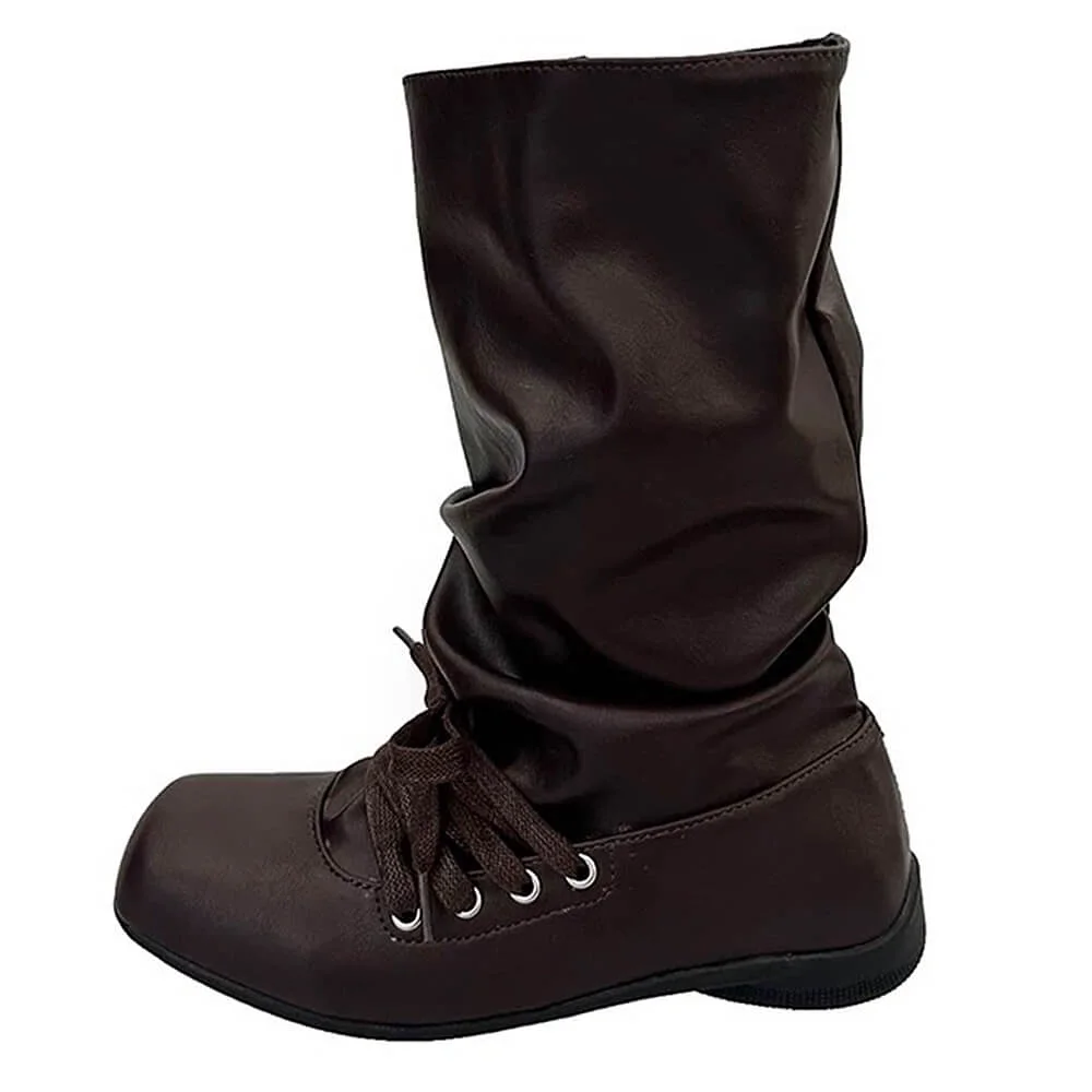 Rogue Doll Lace-Up Slouch Boots — view 2 Rogue Doll Lace-Up Slouch Boots — view 2