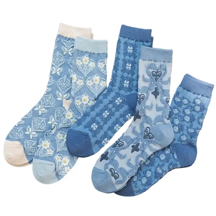 Soft Vintage Blue Sock Set — view 1 Soft Vintage Blue Sock Set — view 1