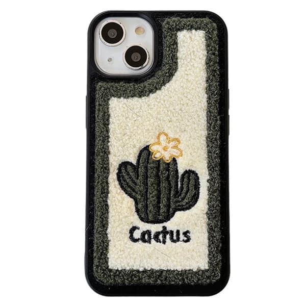 Cactus Embroidered iPhone Case — view 1 Cactus Embroidered iPhone Case — view 1
