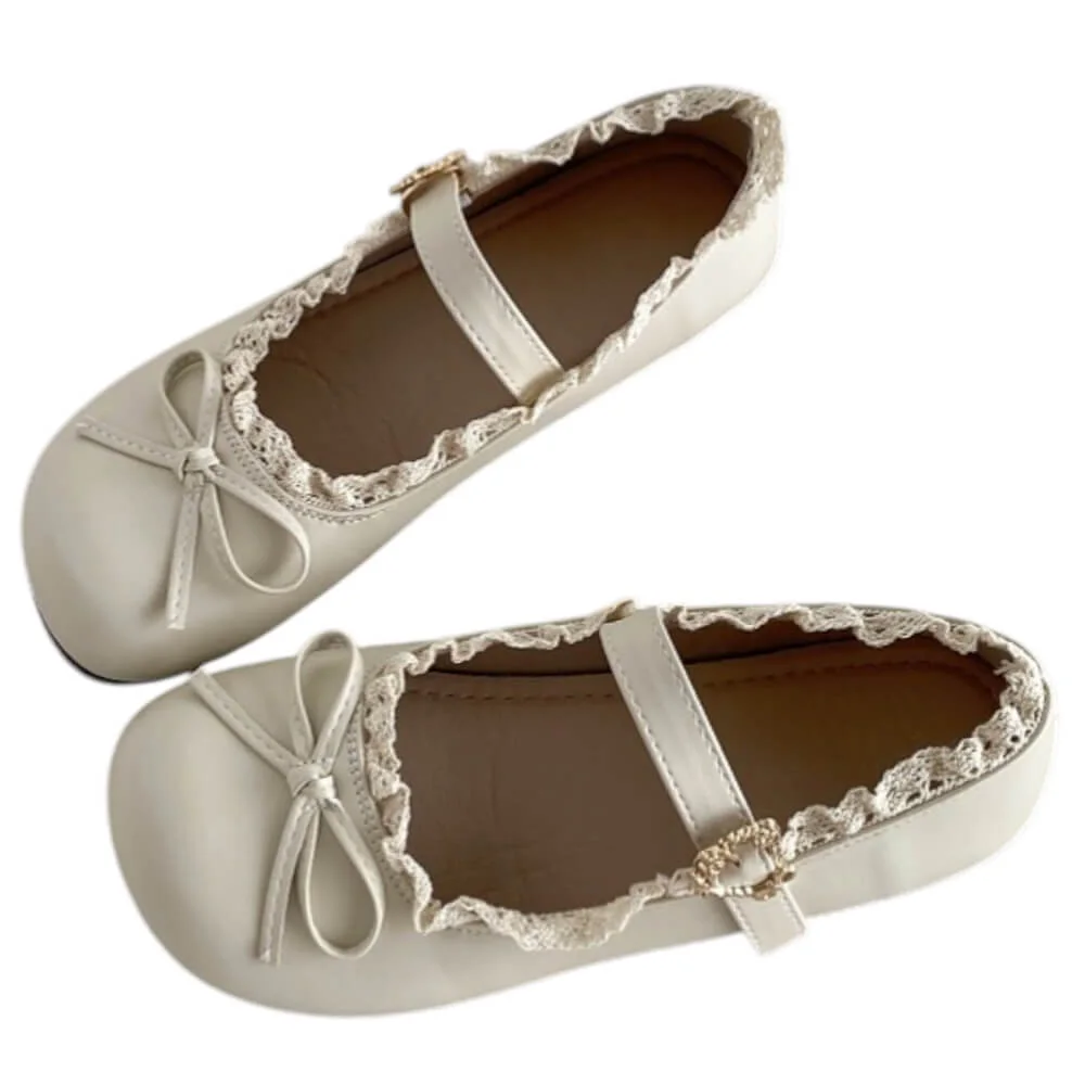 Coquette Lace Trim Mary Jane Flats — view 3 Coquette Lace Trim Mary Jane Flats — view 3