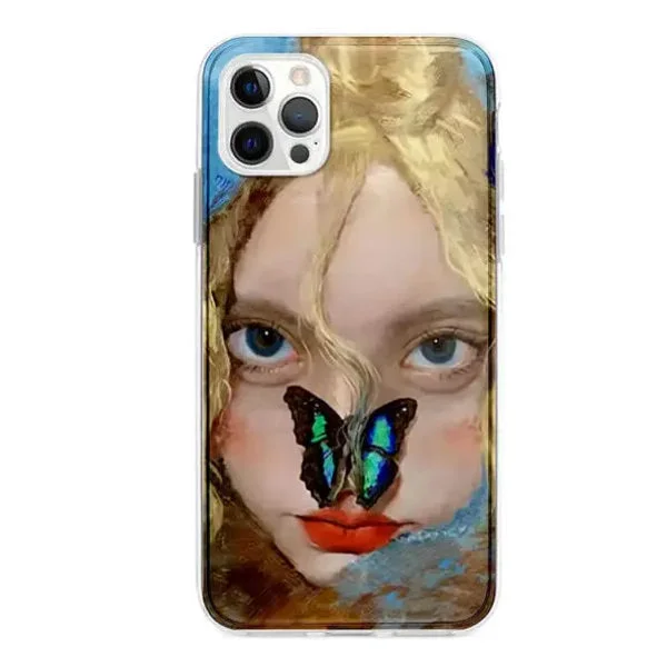 Girl with Butterfly iPhone Case — view 1 Girl with Butterfly iPhone Case — view 1