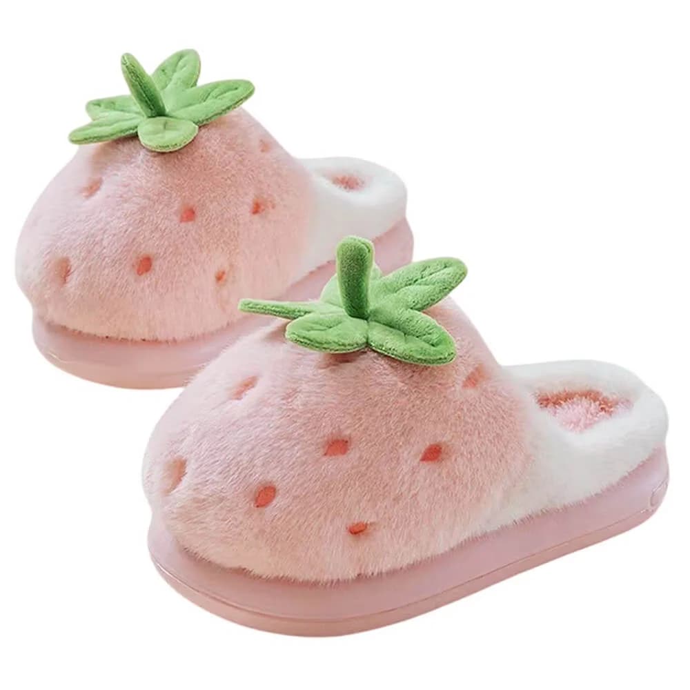 Strawberry Fluffy Slippers — view 2 Strawberry Fluffy Slippers — view 2