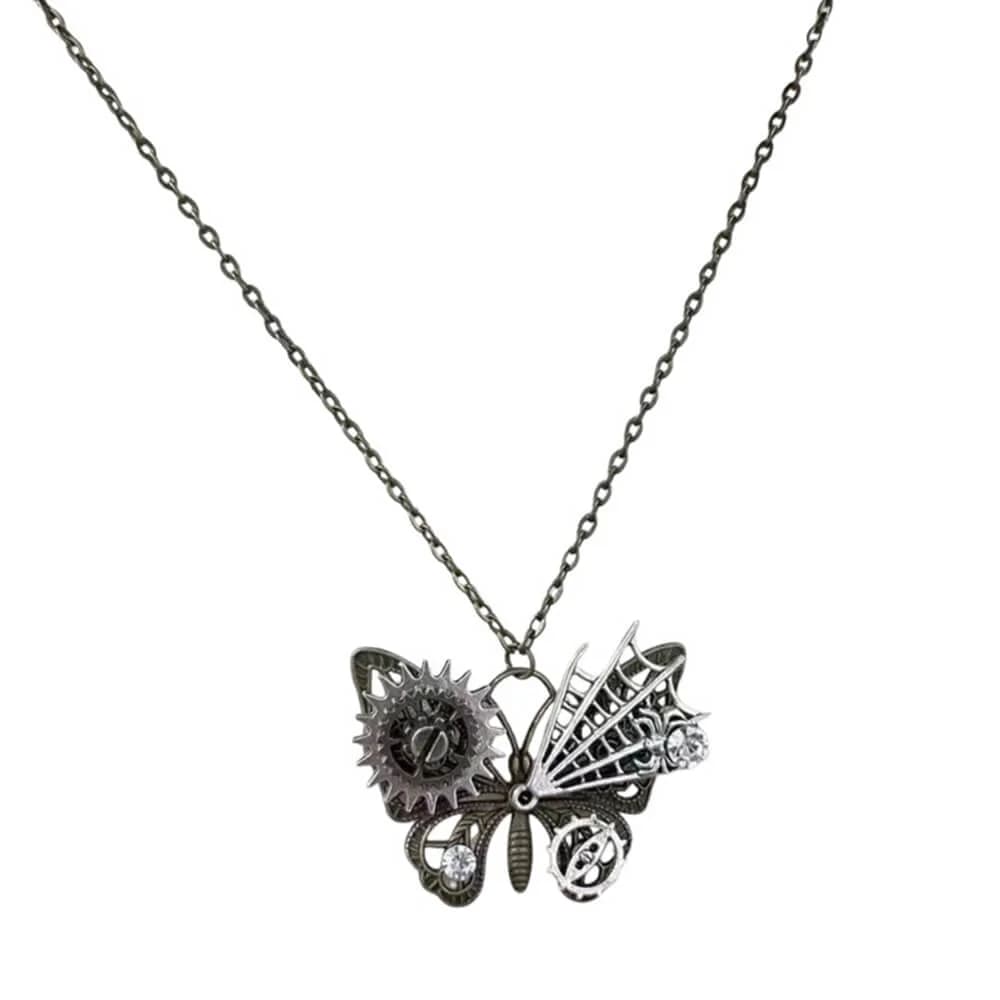Grunge Mechanical Butterfly Necklace — view 2 Grunge Mechanical Butterfly Necklace — view 2