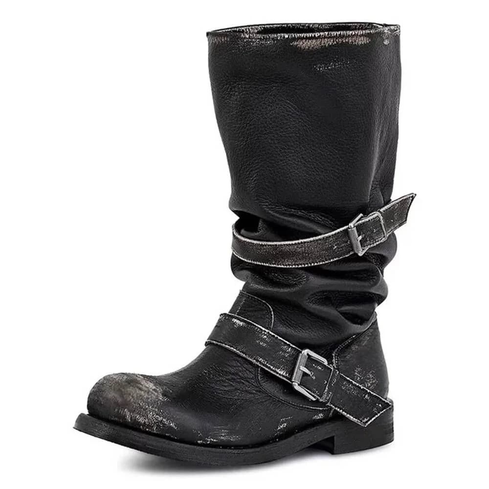 Dusty Road Mid-Calf Buckle Boots — view 1 Dusty Road Mid-Calf Buckle Boots — view 1