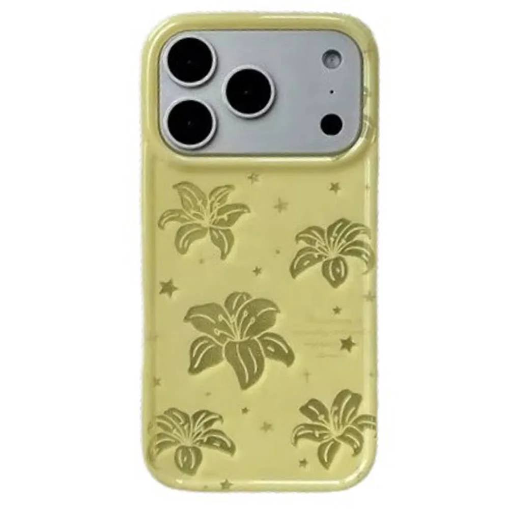 Tropical Flowers iPhone Case in Yellow — view 1 Tropical Flowers iPhone Case in Yellow — view 1