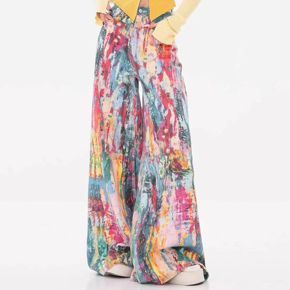 Tie-Dye Wide-Leg Jeans — view 2 Tie-Dye Wide-Leg Jeans — view 2