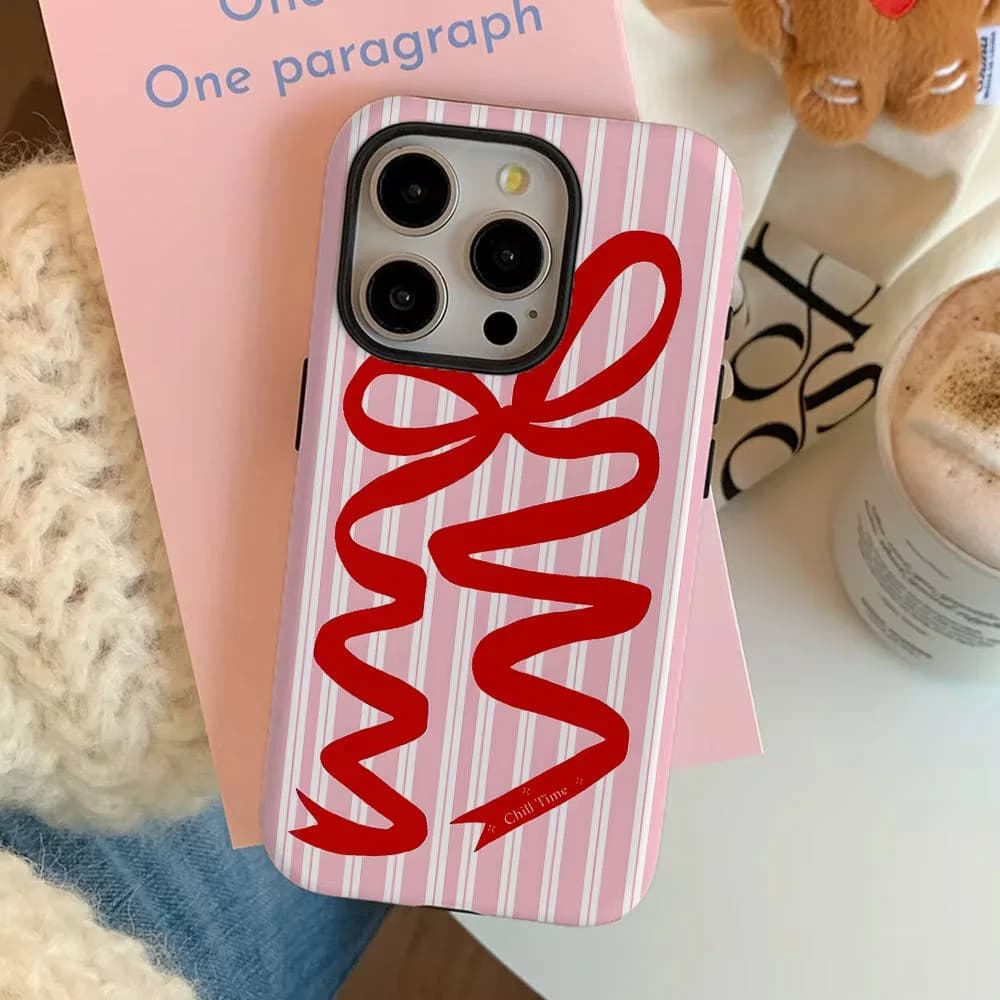 Bow Ribbon Striped iPhone Case — view 2 Bow Ribbon Striped iPhone Case — view 2