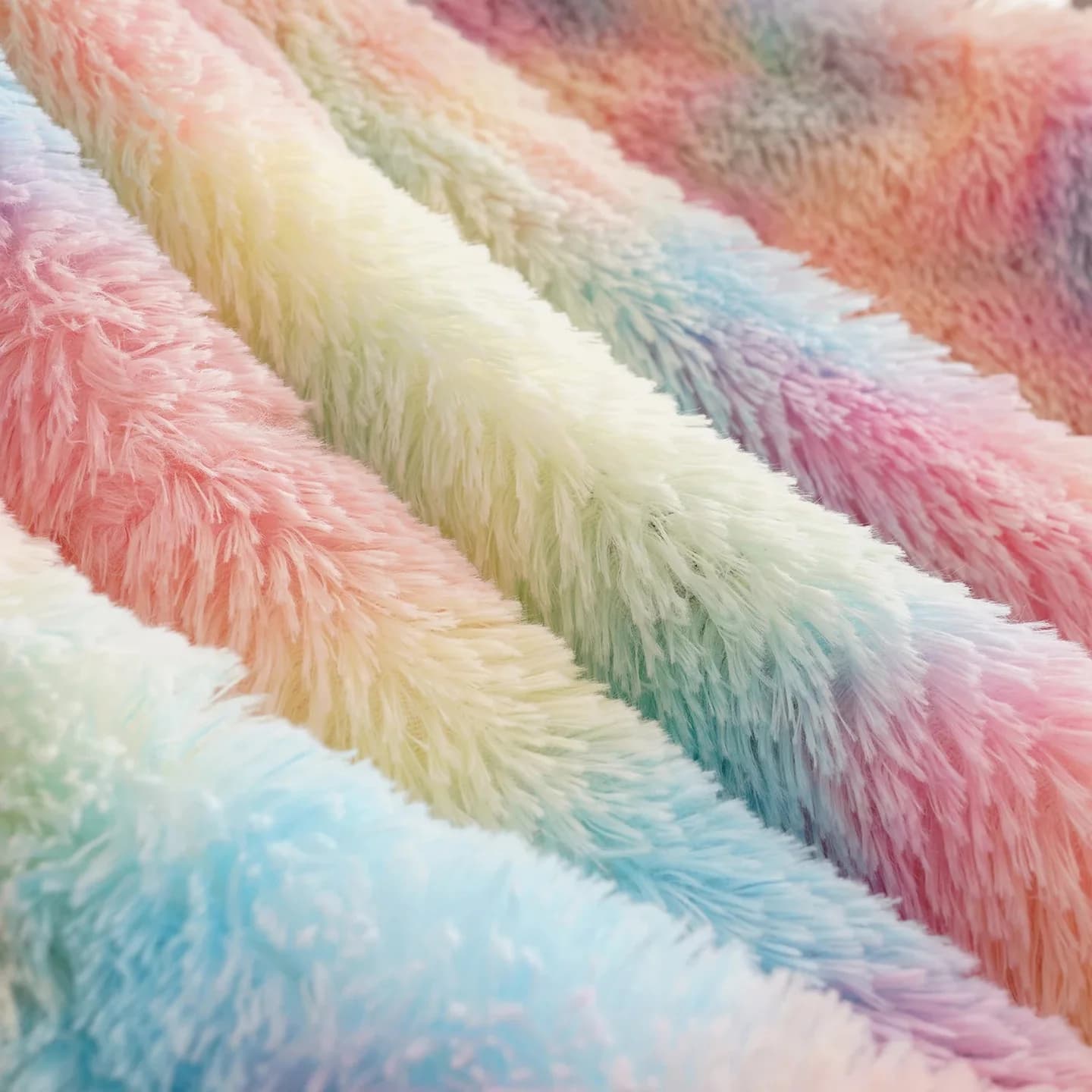 Fluffy Pastel Rainbow Blanket — view 2 Fluffy Pastel Rainbow Blanket — view 2