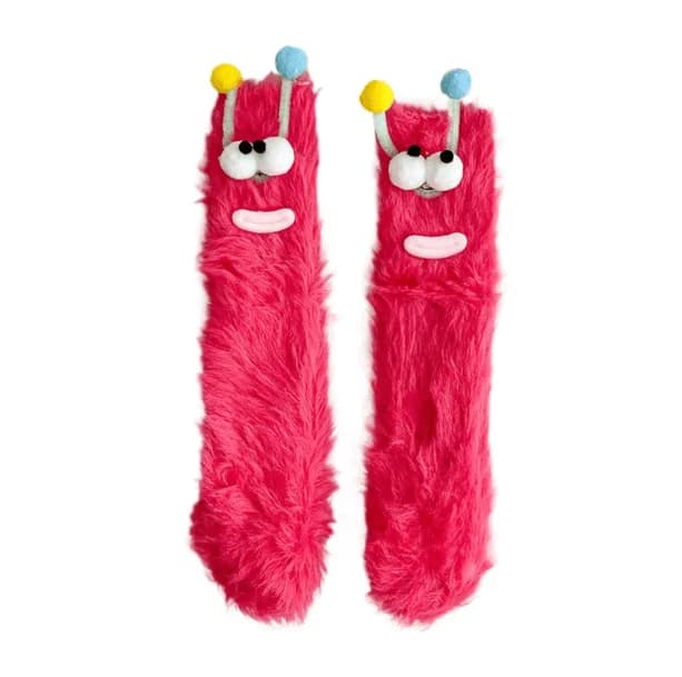 Fluffy Alien Socks — view 3 Fluffy Alien Socks — view 3