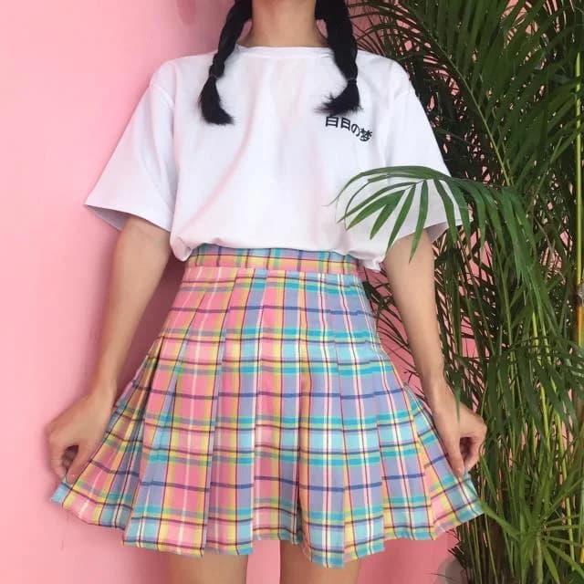 Rainbow Plaid Skirt — view 2 Rainbow Plaid Skirt — view 2