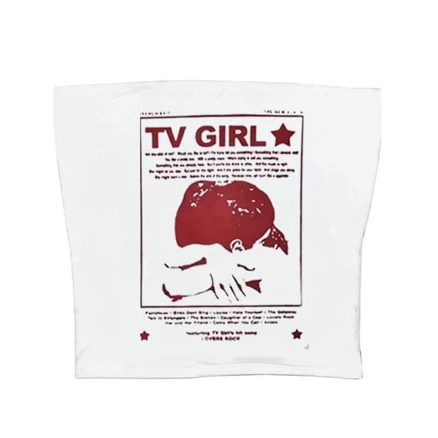 TV Girl Y2K Aesthetic Tube Top — view 2 TV Girl Y2K Aesthetic Tube Top — view 2
