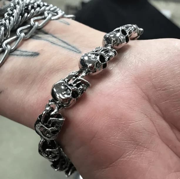 Grunge Skull Beaded Bracelet — view 2 Grunge Skull Beaded Bracelet — view 2