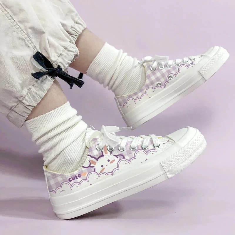 Kawaii Bunny Gingham Shoes — view 3 Kawaii Bunny Gingham Shoes — view 3