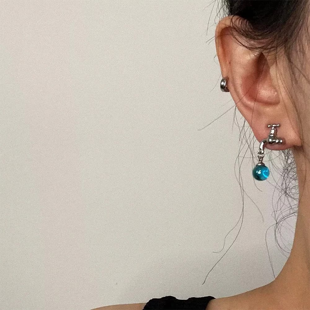 Faucet-Shaped Drop Earrings — view 2 Faucet-Shaped Drop Earrings — view 2