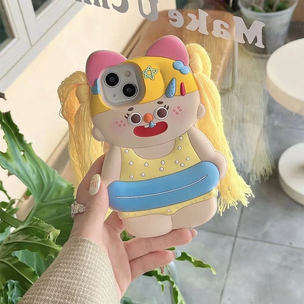 Beach Girl with Braids iPhone Case — view 2 Beach Girl with Braids iPhone Case — view 2