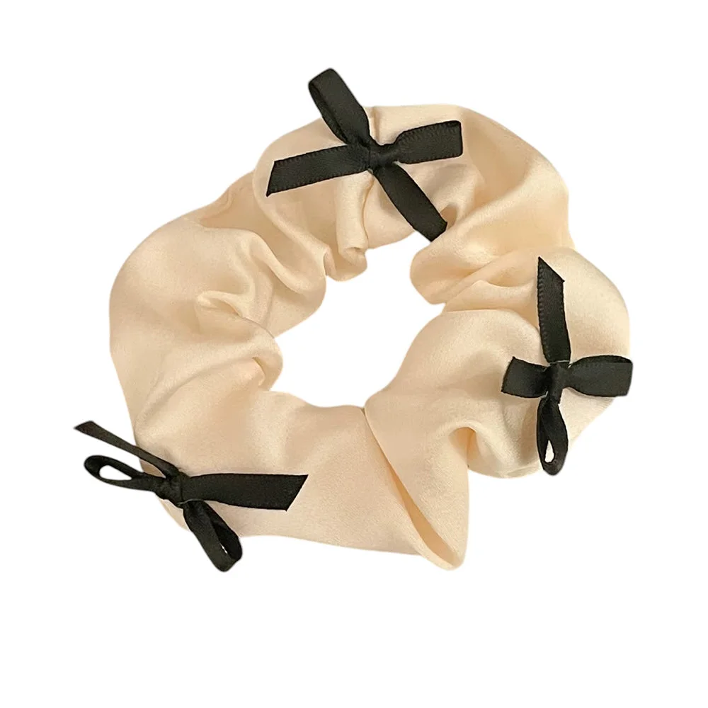 Korean Style Bows Satin Scrunchie — view 1 Korean Style Bows Satin Scrunchie — view 1