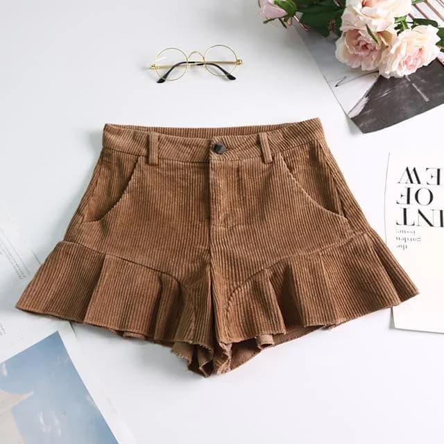 Wide Leg Ruffle Kawaii Shorts — view 2 Wide Leg Ruffle Kawaii Shorts — view 2