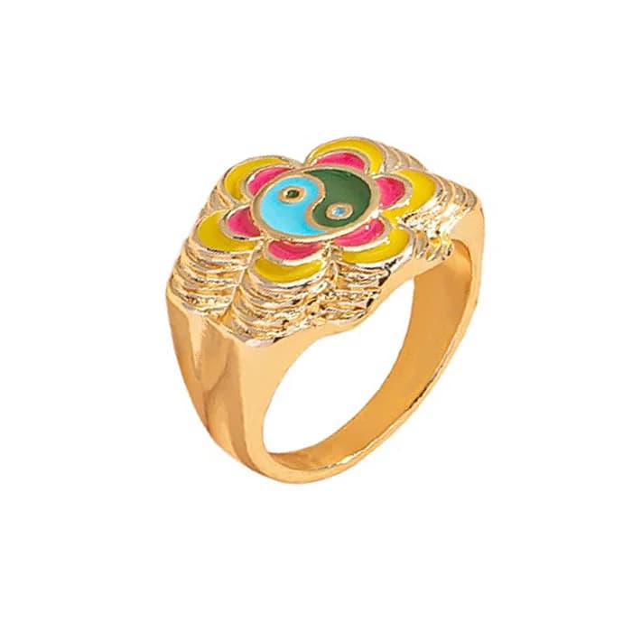 Flower Yin Yang Ring — view 1 Flower Yin Yang Ring — view 1