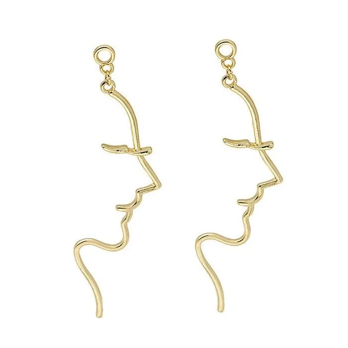 Minimalist Face Outline Earrings — view 1 Minimalist Face Outline Earrings — view 1