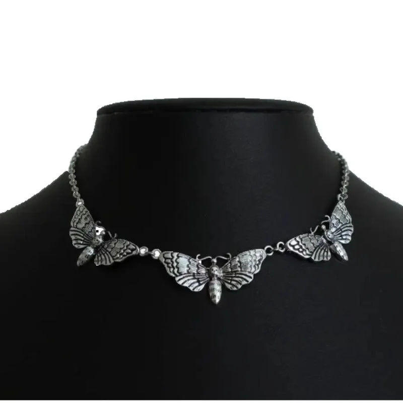 Triple Moth Necklace — view 2 Triple Moth Necklace — view 2