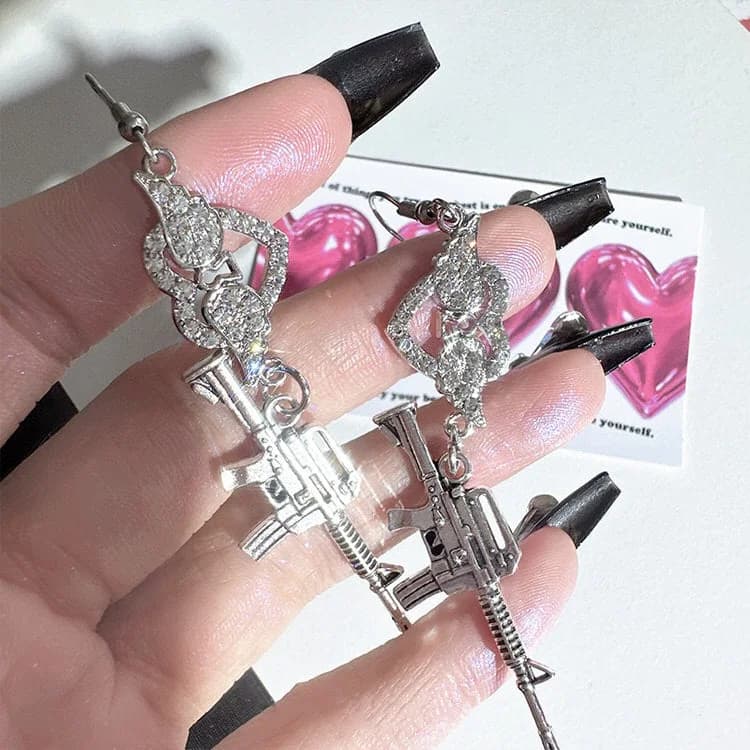 Love Roulette Gun Earrings — view 2 Love Roulette Gun Earrings — view 2