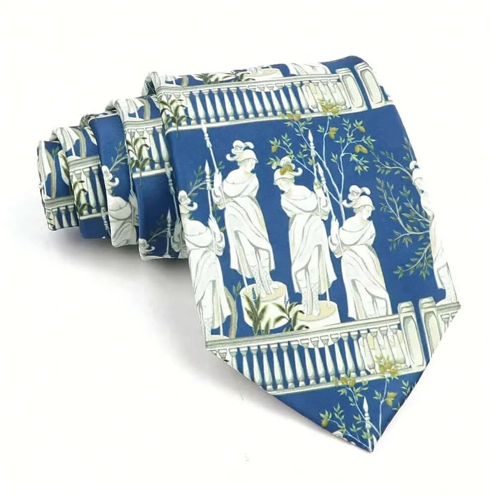 Greece Mediterranean Print Tie — view 1 Greece Mediterranean Print Tie — view 1