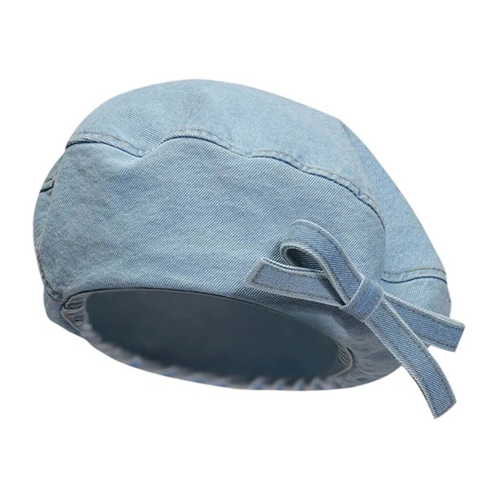 French Girl Denim Beret Hat — view 1 French Girl Denim Beret Hat — view 1
