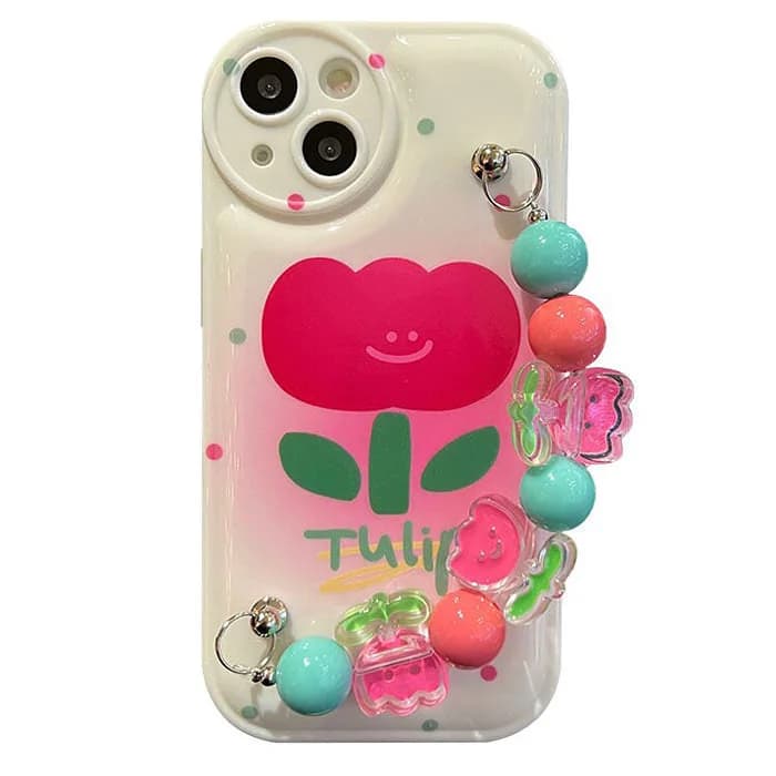Tulip Flower Chain iPhone Case — view 1 Tulip Flower Chain iPhone Case — view 1