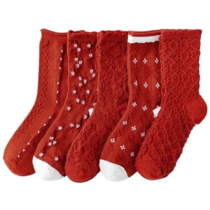 Christmas Red Socks — view 1 Christmas Red Socks — view 1