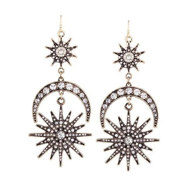 Radiant Sun Moon Earrings — view 2 Radiant Sun Moon Earrings — view 2