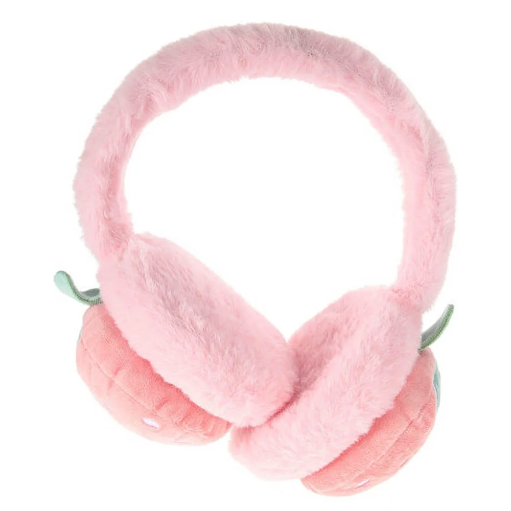 Strawberry Earmuffs — view 2 Strawberry Earmuffs — view 2