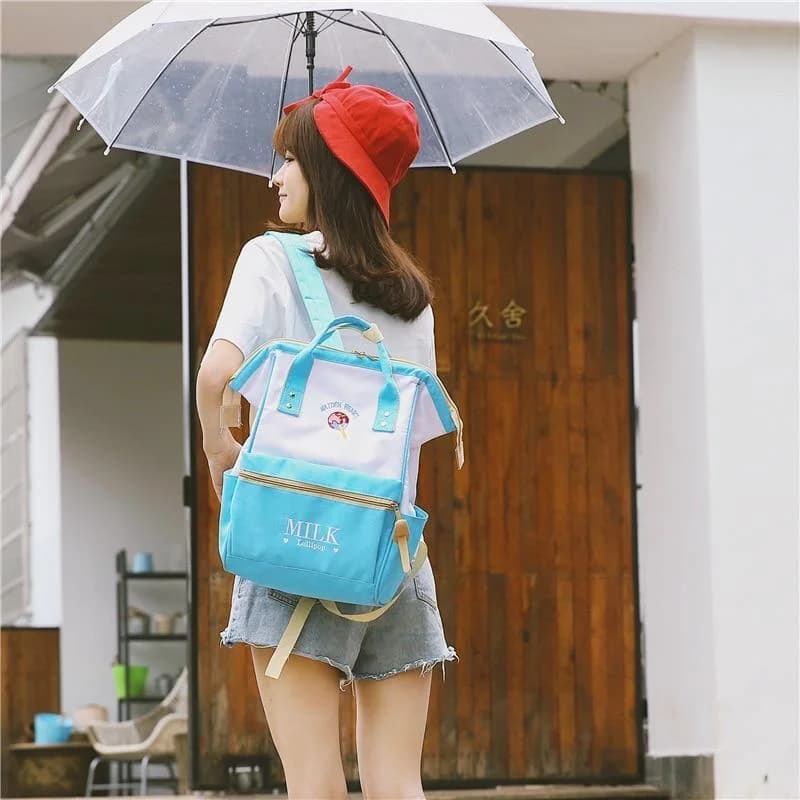 Kawaii Strawberry Milk Backpack — view 2 Kawaii Strawberry Milk Backpack — view 2