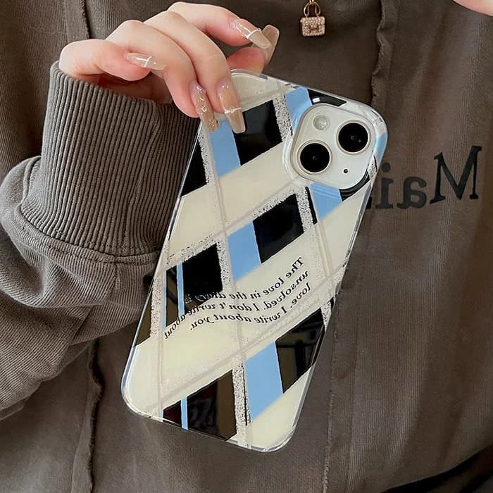 Blue & Black Argyle iPhone Case — view 2 Blue & Black Argyle iPhone Case — view 2