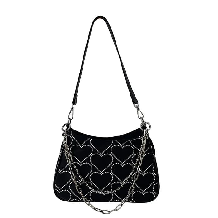 Heart Print Chain Bag — view 1 Heart Print Chain Bag — view 1