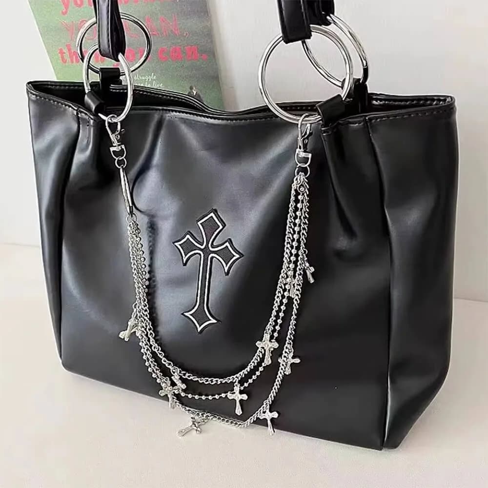Grunge Aesthetic Cross Tote Bag — view 2 Grunge Aesthetic Cross Tote Bag — view 2