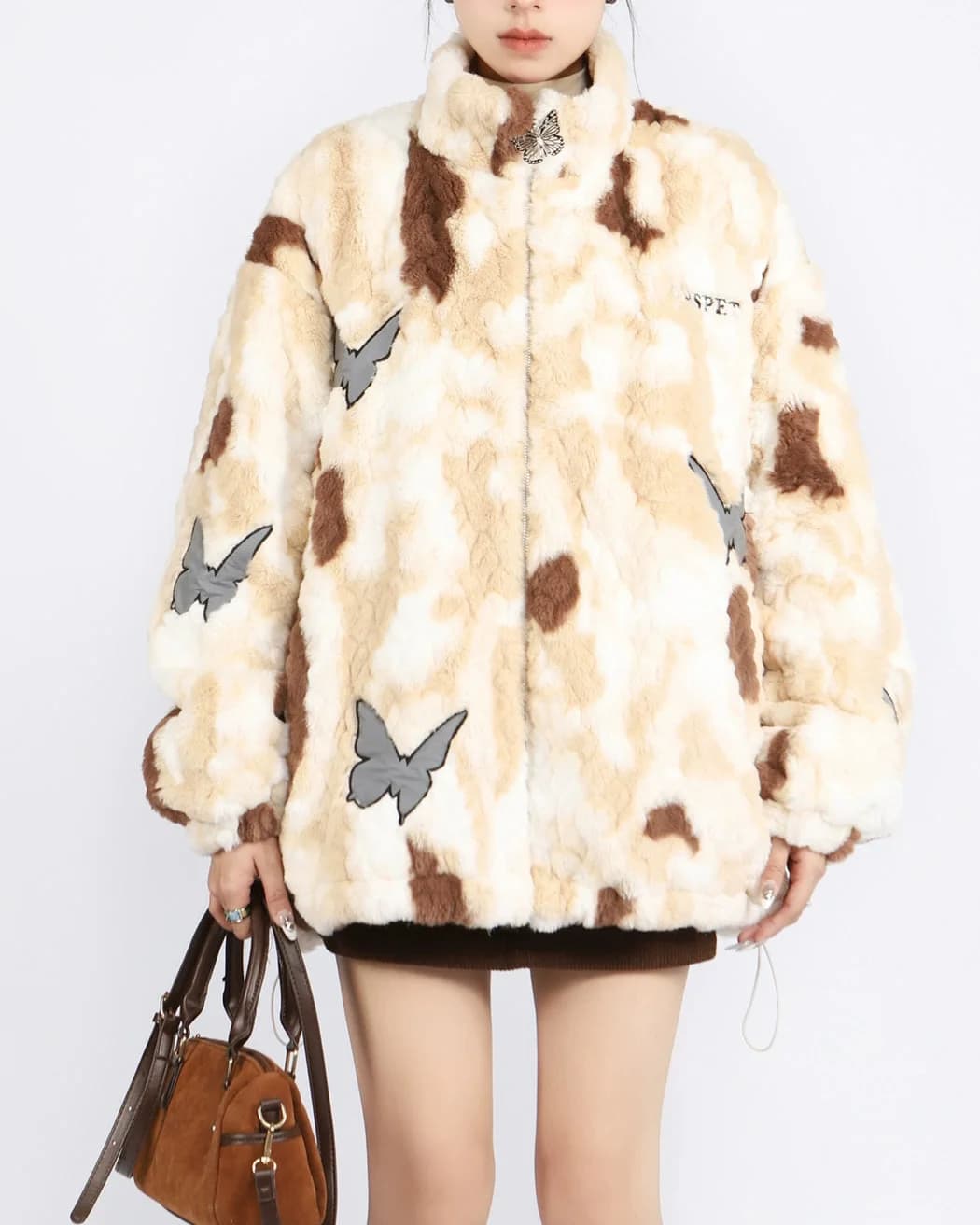 Butterfly Aesthetic Oversized Fur Jacket — view 1 Butterfly Aesthetic Oversized Fur Jacket — view 1