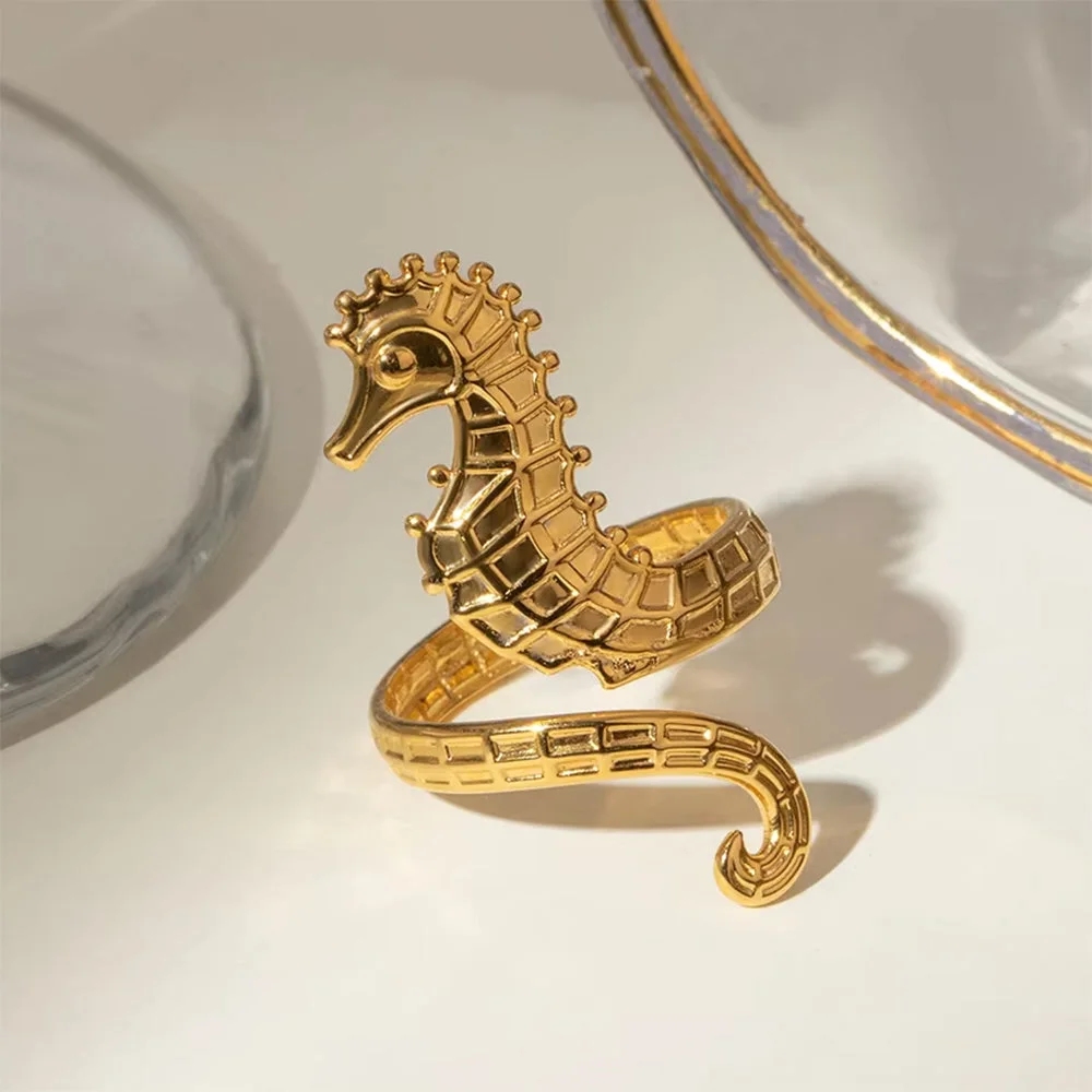 Golden Seahorse Ring — view 2 Golden Seahorse Ring — view 2