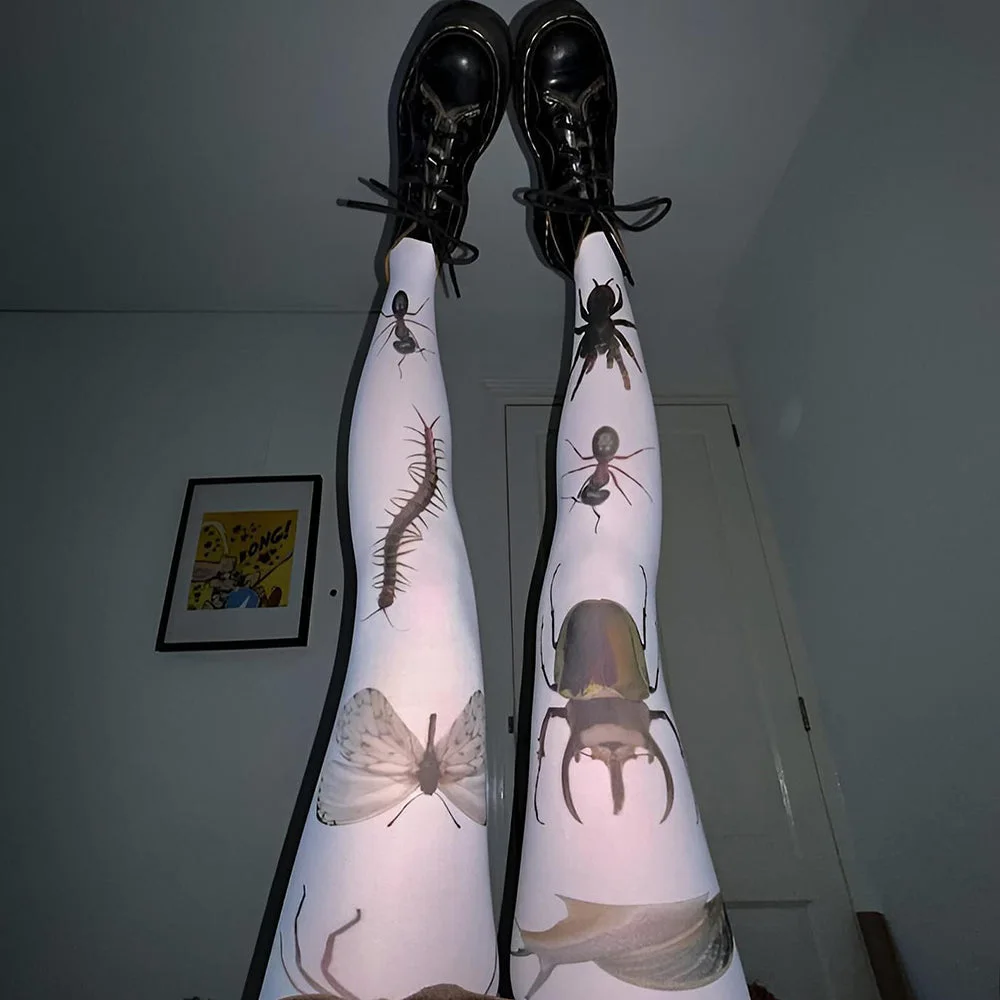 Bug Patterned Tights — view 2 Bug Patterned Tights — view 2