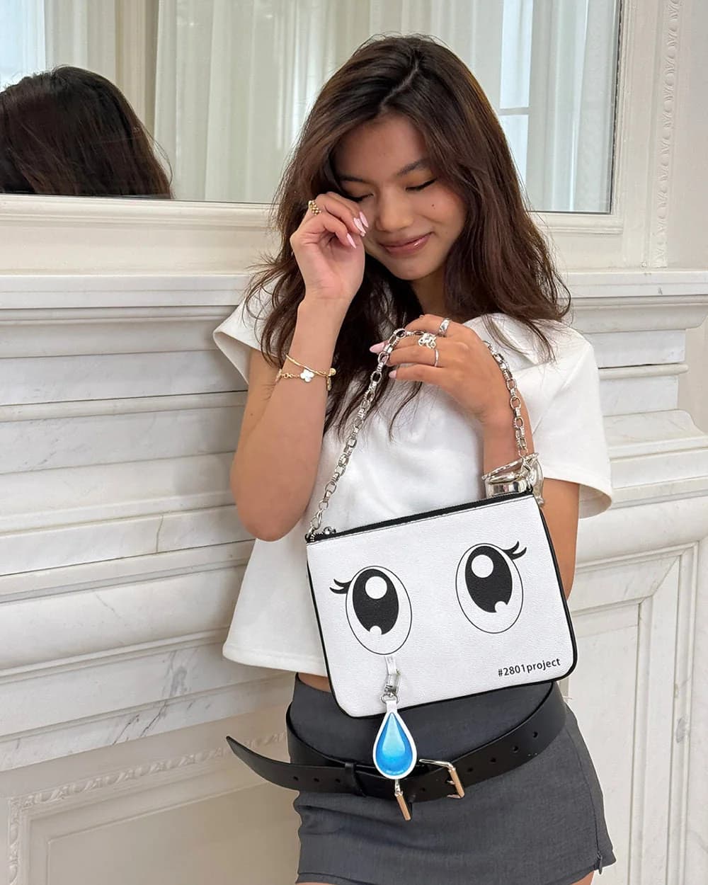 Anime Crying Eyes Shoulder Clutch — view 2 Anime Crying Eyes Shoulder Clutch — view 2