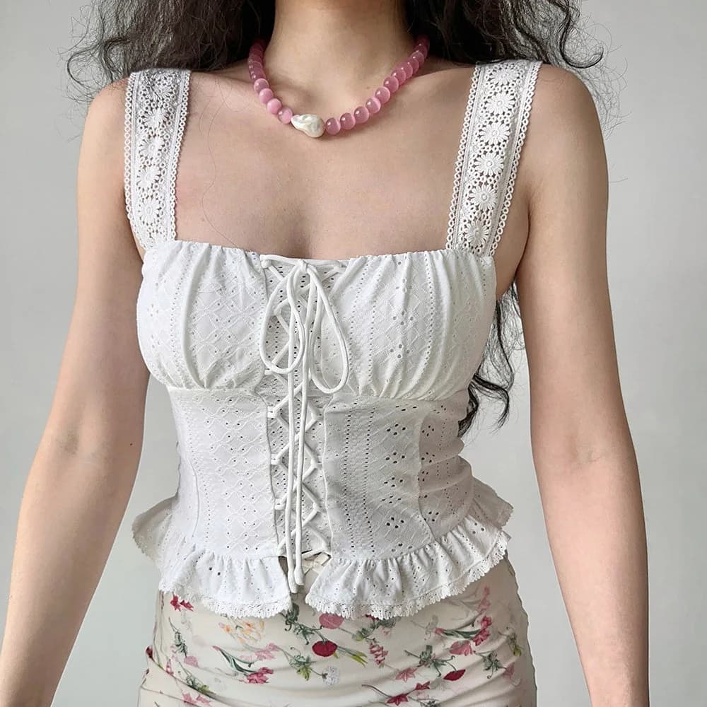 Flirty Babe Lace Up Corset Top — view 2 Flirty Babe Lace Up Corset Top — view 2